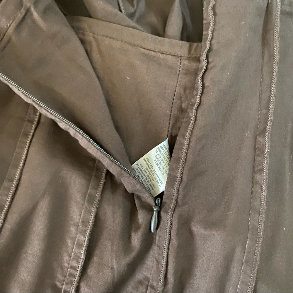 Michael Kors Women's Aline Midi Skirt Chocolate Brown Lined Sz 8 Layered (Flawed - Picture 5 of 11